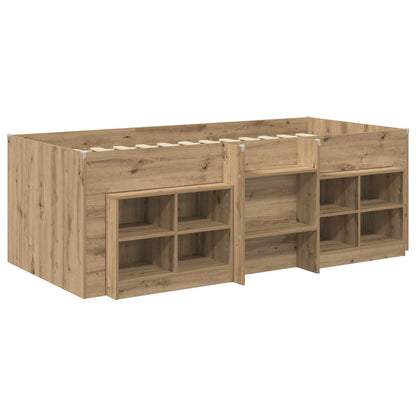 vidaXL Loft Bed Frame with Cabinet 3 pcs Artisan Oak Engineered Wood