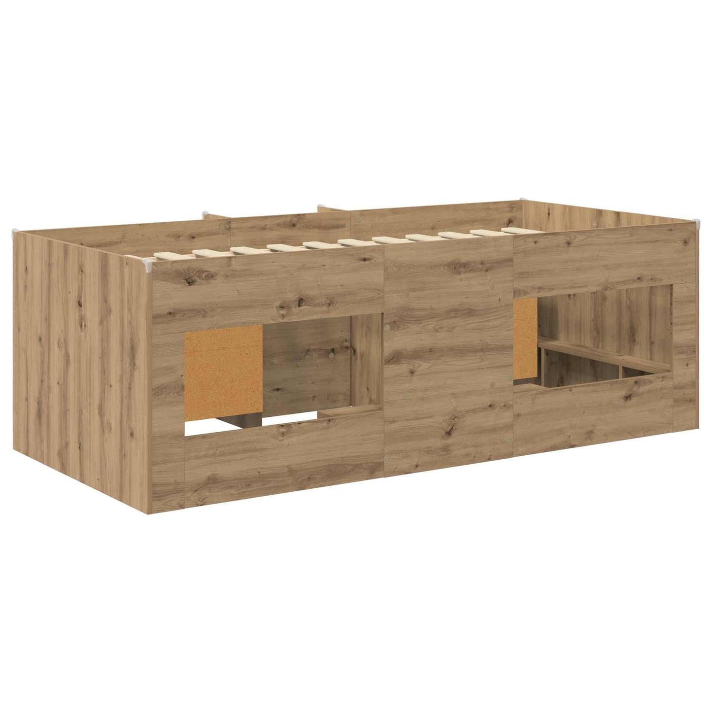 vidaXL Loft Bed Frame with Cabinet 3 pcs Artisan Oak Engineered Wood