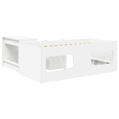 vidaXL Kids'High Bed Frame with Desk 2 pcs White Engineered Wood
