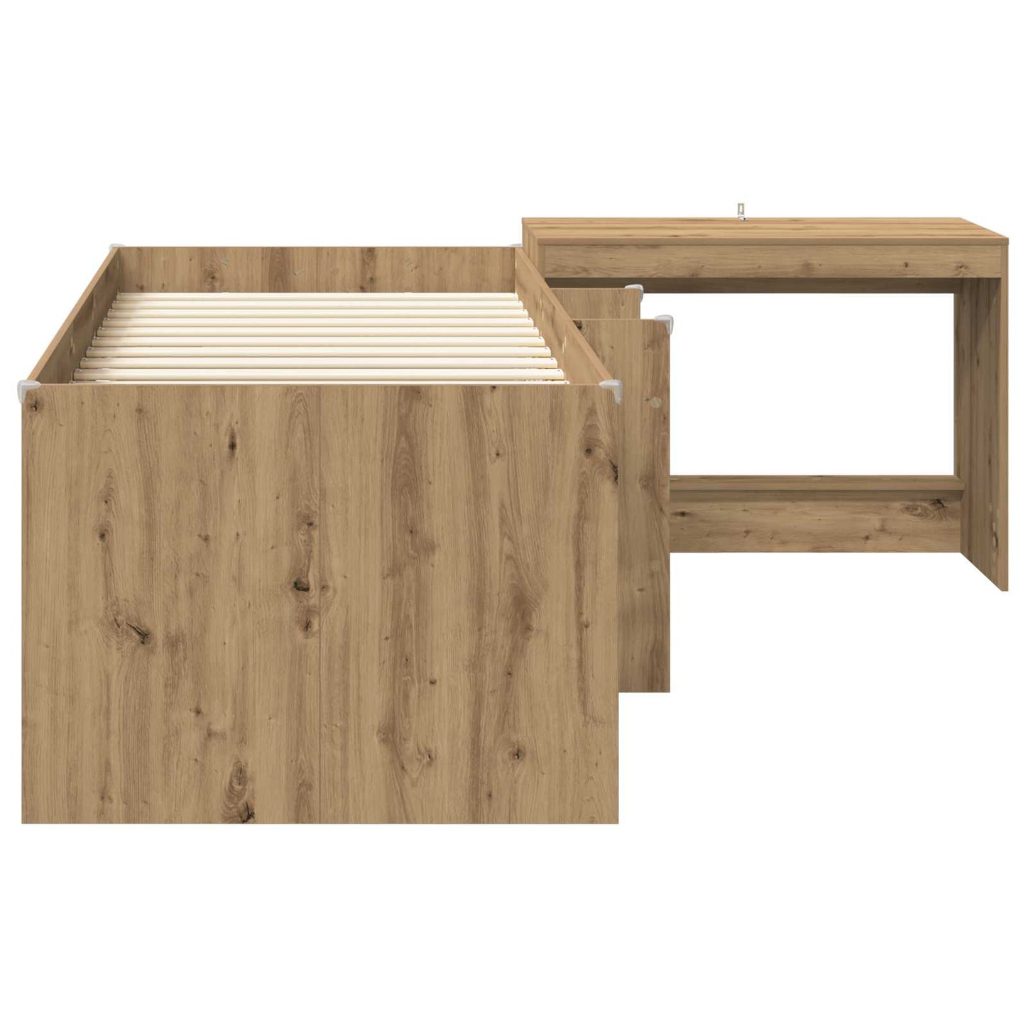 vidaXL Kids'High Bed Frame with Desk 2 pcs Artisan Oak