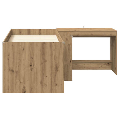 vidaXL Kids'High Bed Frame with Desk 2 pcs Artisan Oak