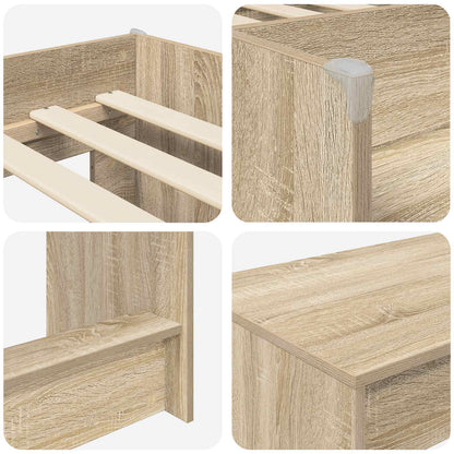 vidaXL Kids'High Bed Frame with Desk 2 pcs Sonoma Oak Engineered Wood