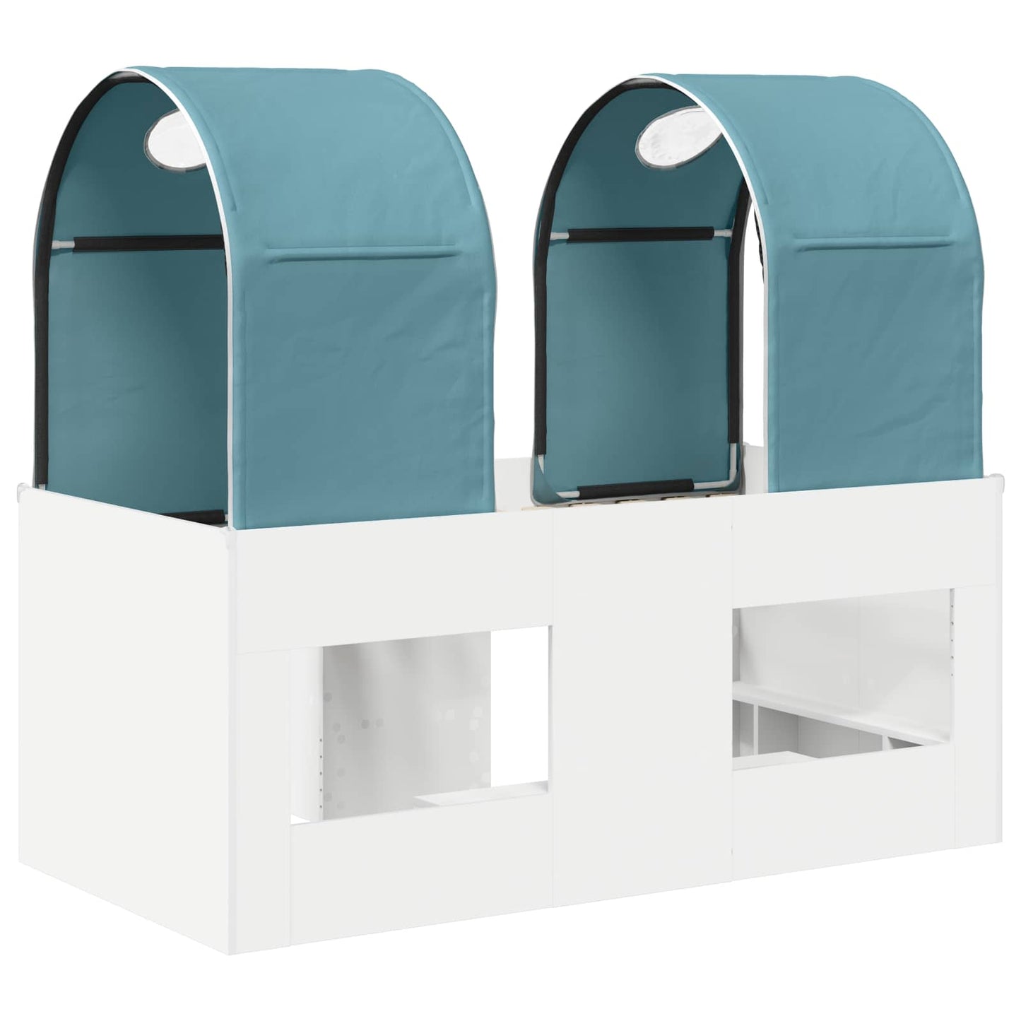 vidaXL Bed with Tunnel 3 pcs White and Light Blue Engineered Wood