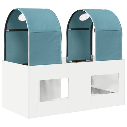 vidaXL Bed with Tunnel 3 pcs White and Light Blue Engineered Wood