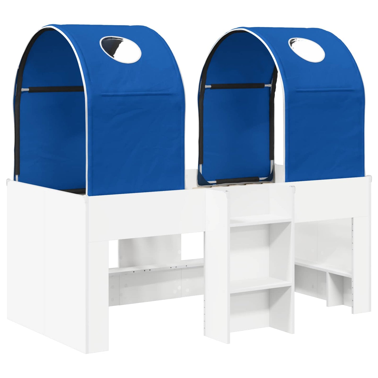 vidaXL Bed with Tunnel 3 pcs White and Blue Engineered Wood