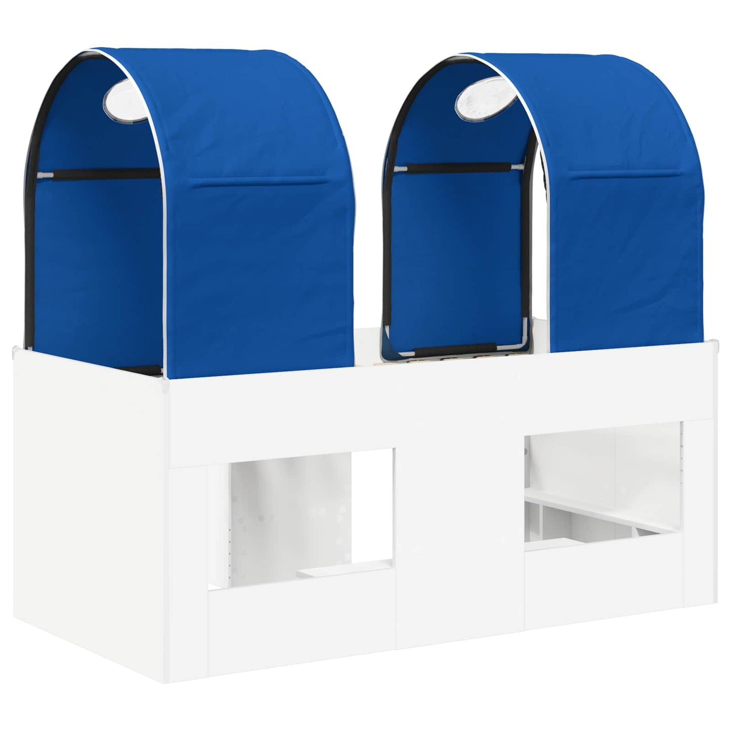 vidaXL Bed with Tunnel 3 pcs White and Blue Engineered Wood