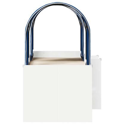 vidaXL Bed with Tunnel 3 pcs White and Blue Engineered Wood