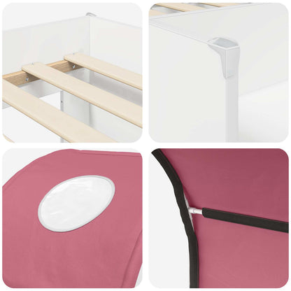 vidaXL Bed with Tunnel 3 pcs White and Pink Engineered Wood