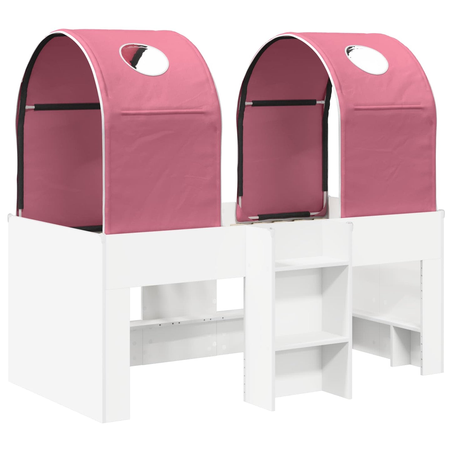 vidaXL Bed with Tunnel 3 pcs White and Pink Engineered Wood