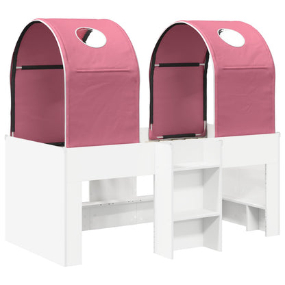 vidaXL Bed with Tunnel 3 pcs White and Pink Engineered Wood