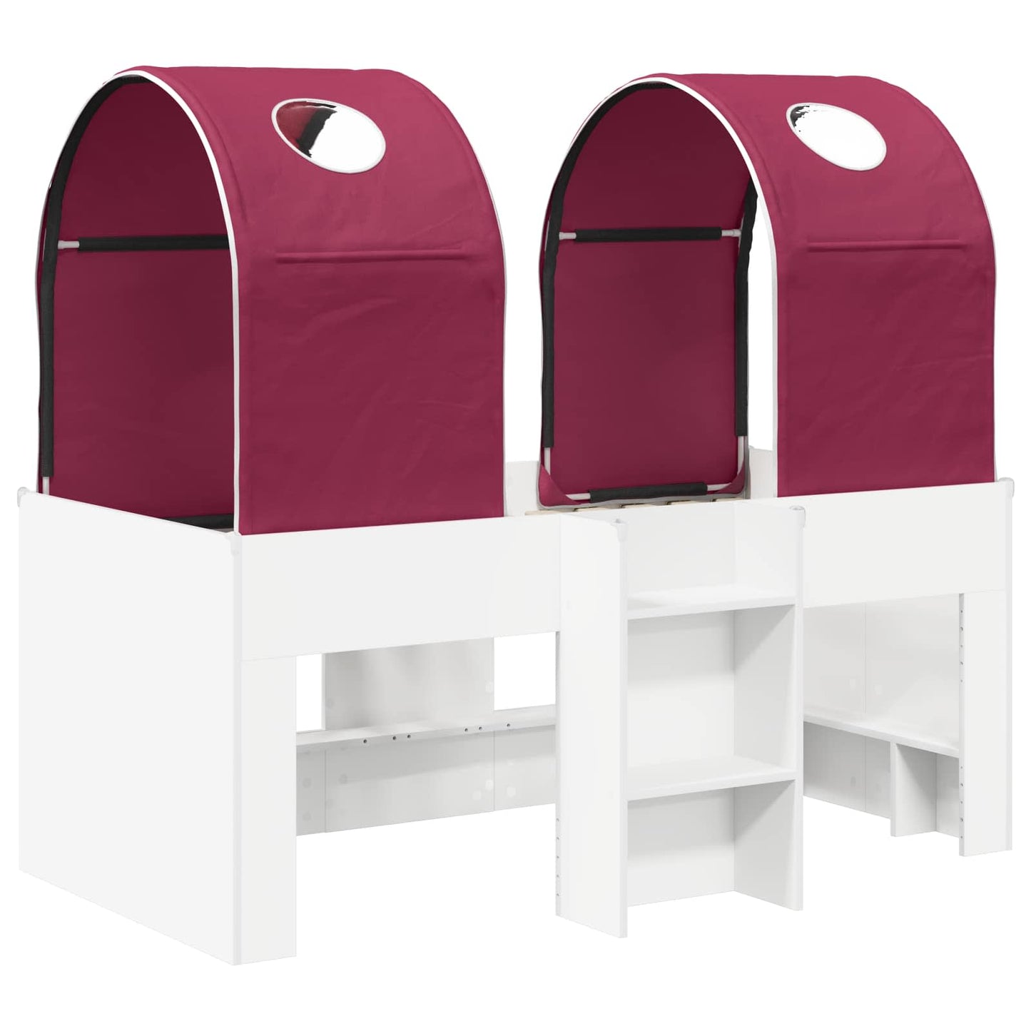 vidaXL Bed with Tunnel 4 pcs White and Red Engineered Wood