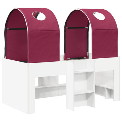 vidaXL Bed with Tunnel 4 pcs White and Red Engineered Wood