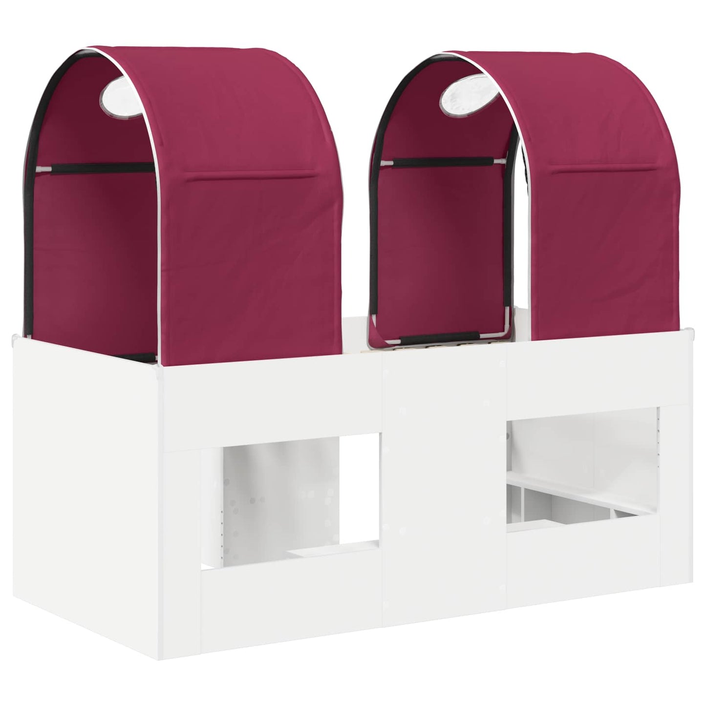 vidaXL Bed with Tunnel 4 pcs White and Red Engineered Wood