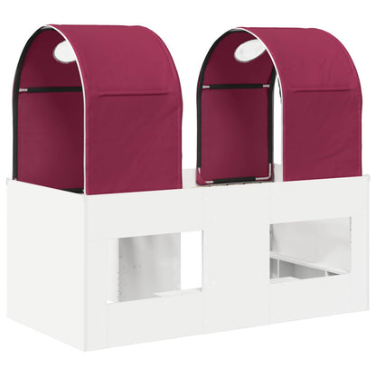 vidaXL Bed with Tunnel 4 pcs White and Red Engineered Wood