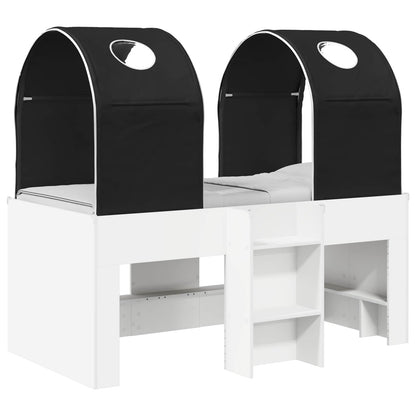 vidaXL Bed with Tunnel 3 pcs White and Black Engineered Wood