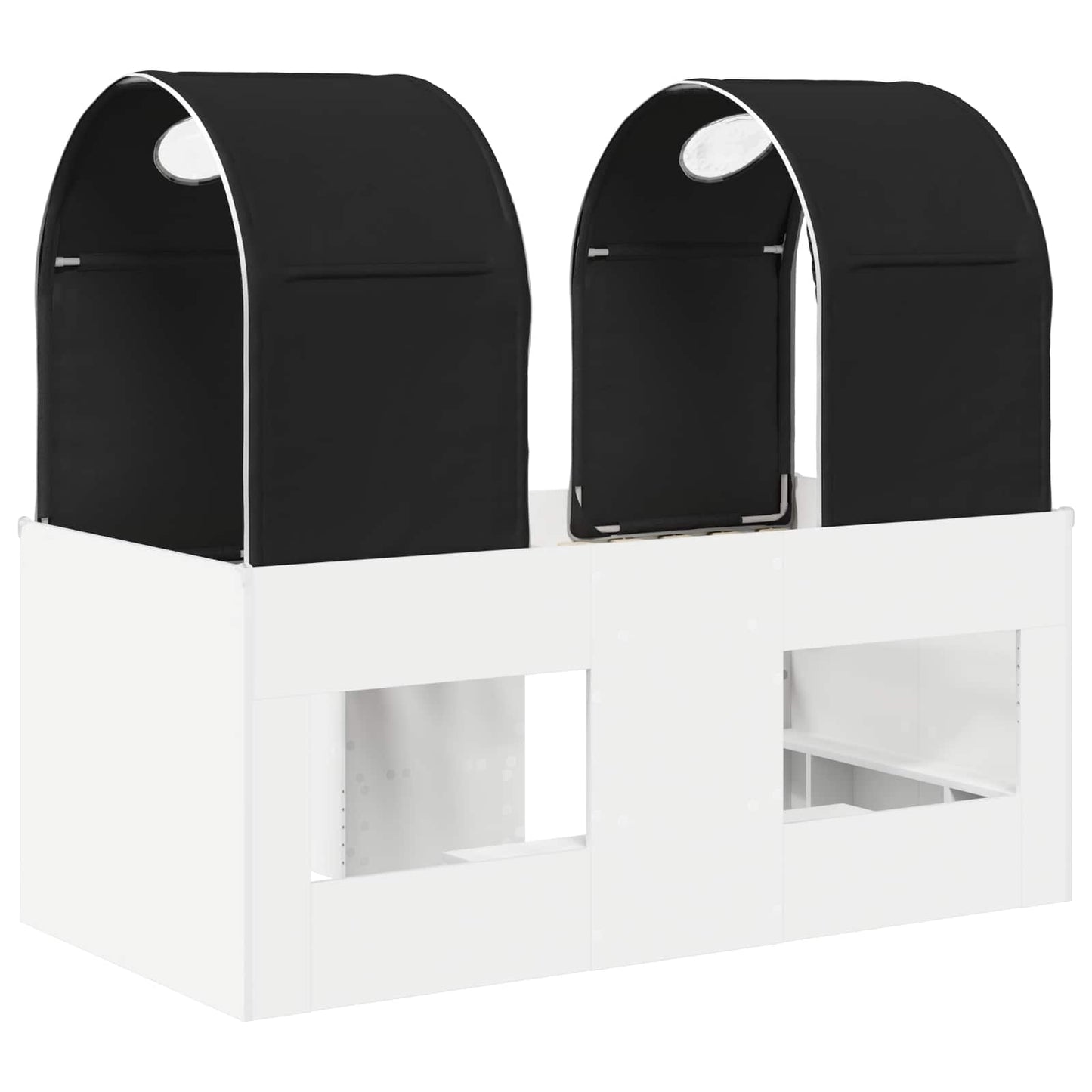 vidaXL Bed with Tunnel 3 pcs White and Black Engineered Wood