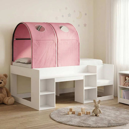 vidaXL Bed with Tunnel with Shelf 3 pcs White and Pink Engineered Wood
