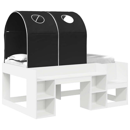 vidaXL Bed with Tunnel 3 pcs White and Black Engineered Wood