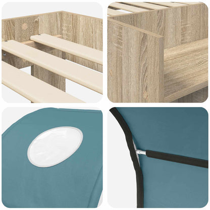 vidaXL Bed with Tunnel 3 pcs Sonoma Oak and Light Blue Engineered Wood