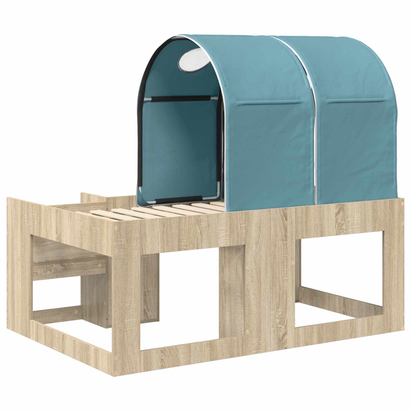 vidaXL Bed with Tunnel 3 pcs Sonoma Oak and Light Blue Engineered Wood