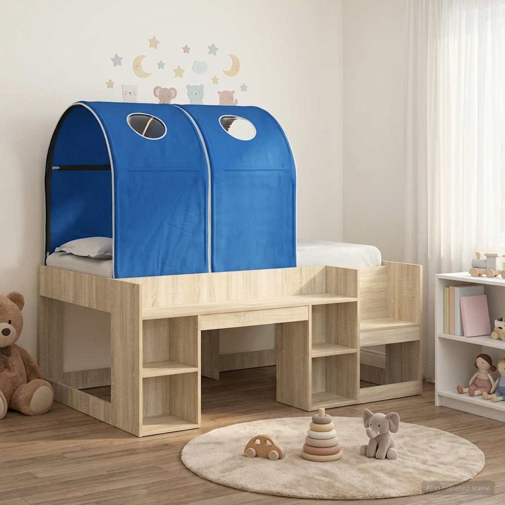 vidaXL Bed with Tunnel 3 pcs Sonoma Oak and Blue Engineered Wood