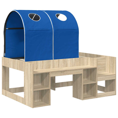 vidaXL Bed with Tunnel 3 pcs Sonoma Oak and Blue Engineered Wood