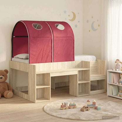 vidaXL Bed with Tunnel 3 pcs Sonoma Oak and Red Engineered Wood