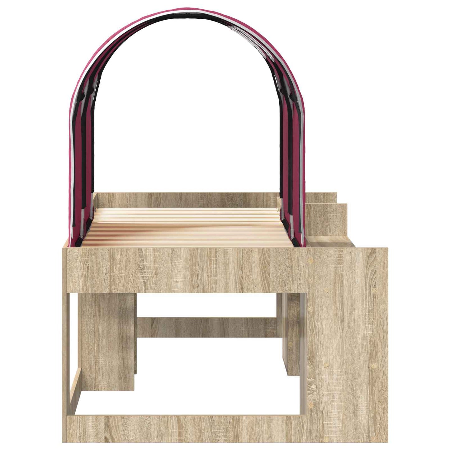 vidaXL Bed with Tunnel 3 pcs Sonoma Oak and Red Engineered Wood
