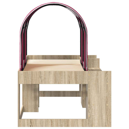 vidaXL Bed with Tunnel 3 pcs Sonoma Oak and Red Engineered Wood