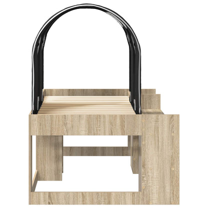vidaXL Bed with Tunnel 3 pcs Sonoma Oak and Black Engineered Wood