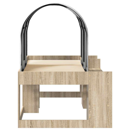 vidaXL Bed with Tunnel 3 pcs Sonoma Oak and White Engineered Wood