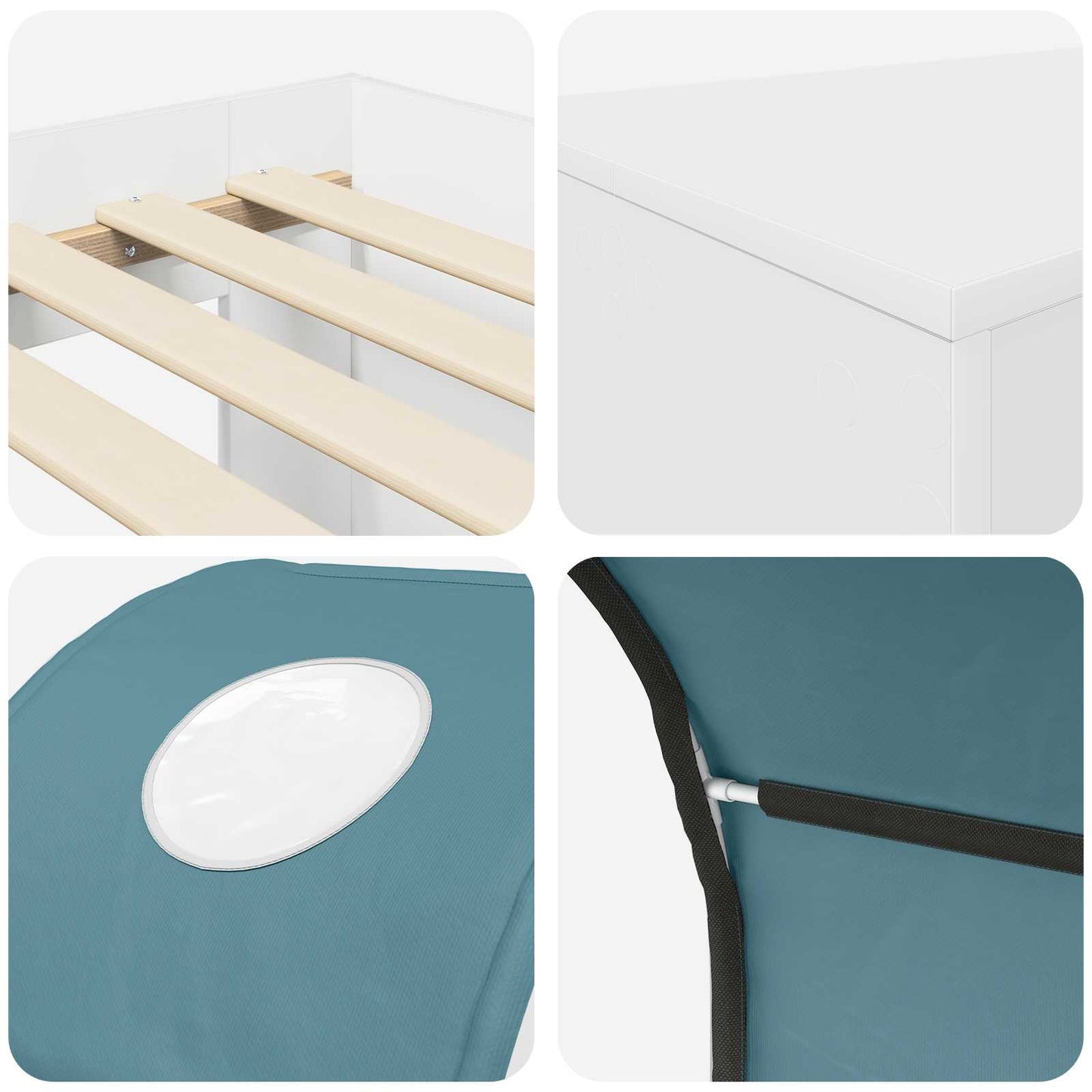 vidaXL Bed with Tunnel 4 pcs Artisian Oak and Light Blue
