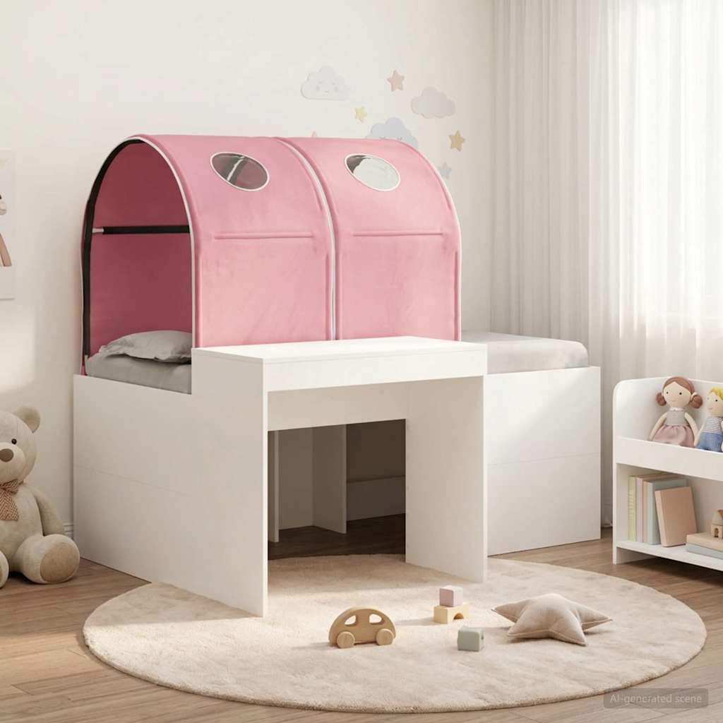 vidaXL Bed with Tunnel 3 pcs Artisian Oak and Pink Engineered Wood