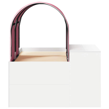 vidaXL Bed with Tunnel 3 pcs Artisian Oak and Pink Engineered Wood