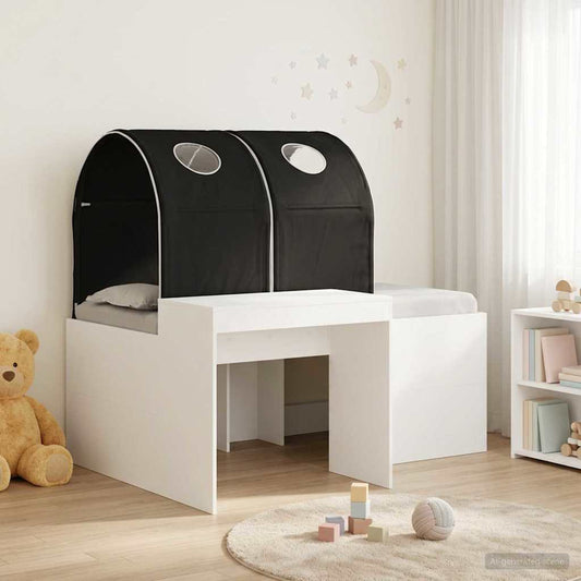 vidaXL Bed with Tunnel 3 pcs Artisian Oak and Black Engineered Wood