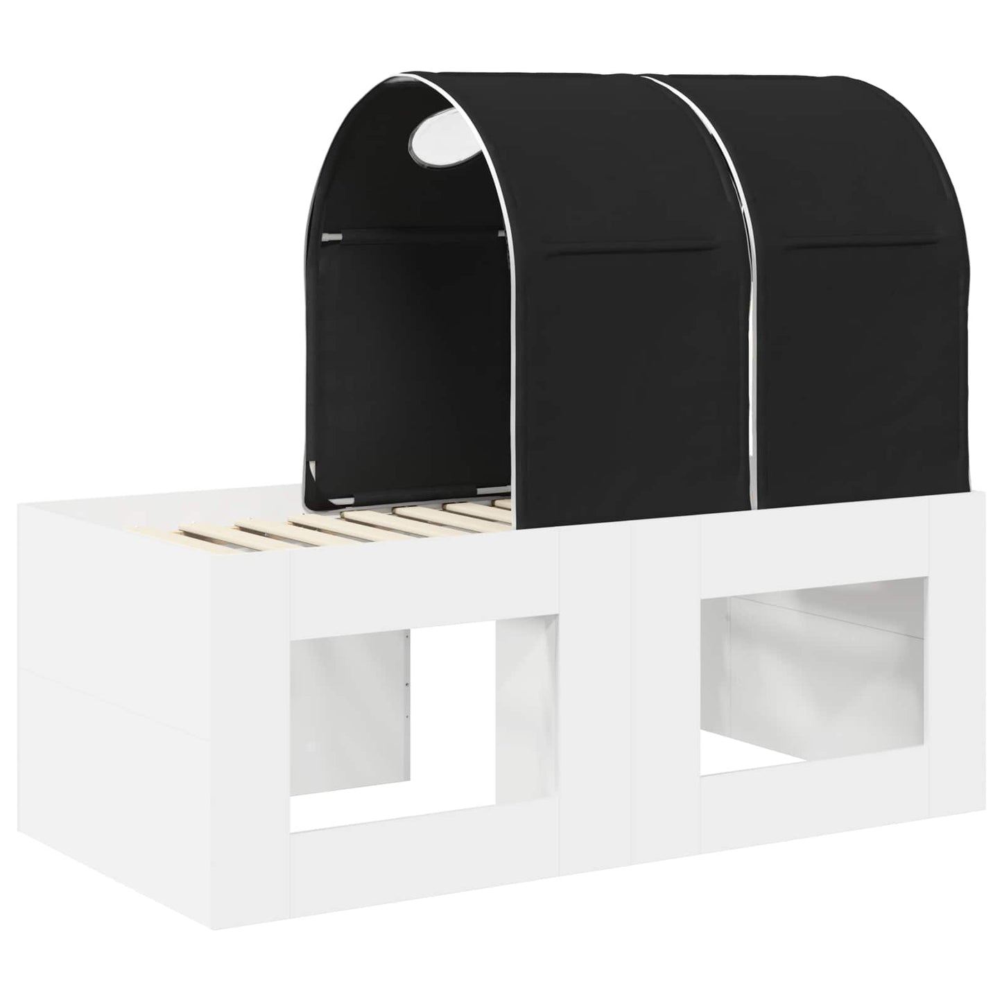 vidaXL Bed with Tunnel 3 pcs Artisian Oak and Black Engineered Wood