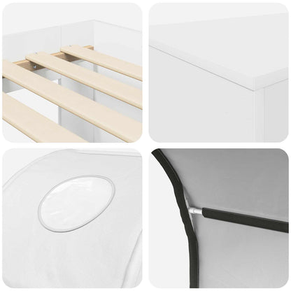 vidaXL Bed with Tunnel 4 pcs Artisian Oak and White Engineered Wood