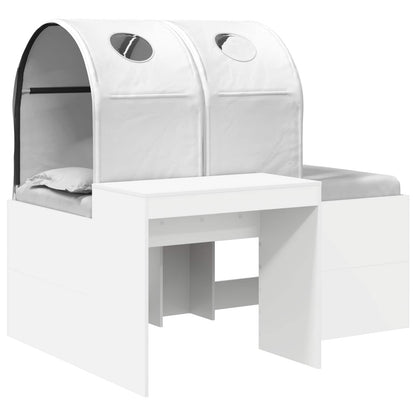 vidaXL Bed with Tunnel 4 pcs Artisian Oak and White Engineered Wood