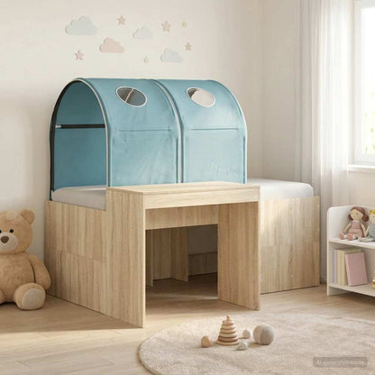 vidaXL Bed with Tunnel 3 pcs Sonoma Oak and Light Blue Engineered Wood