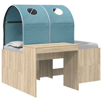 vidaXL Bed with Tunnel 3 pcs Sonoma Oak and Light Blue Engineered Wood