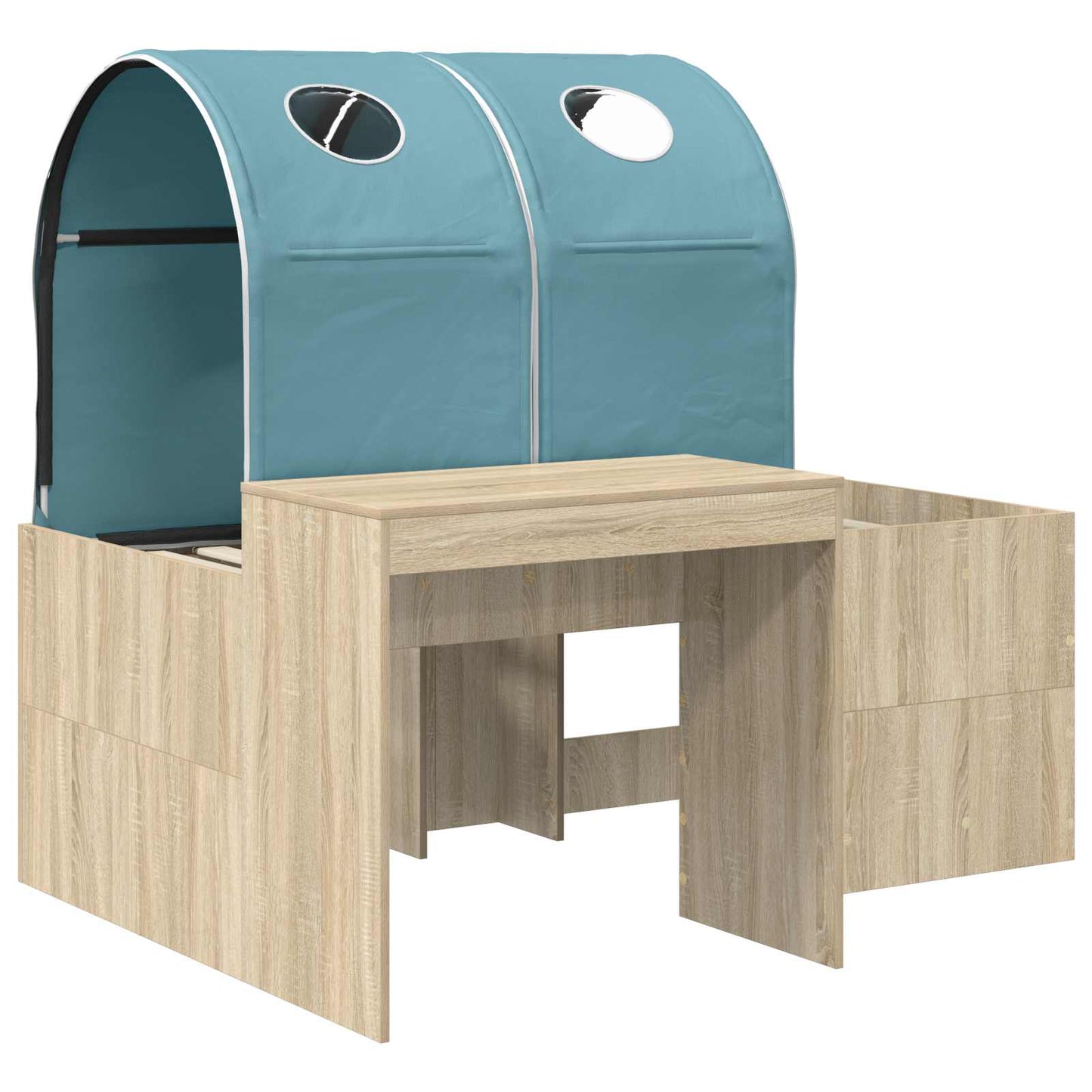 vidaXL Bed with Tunnel 3 pcs Sonoma Oak and Light Blue Engineered Wood