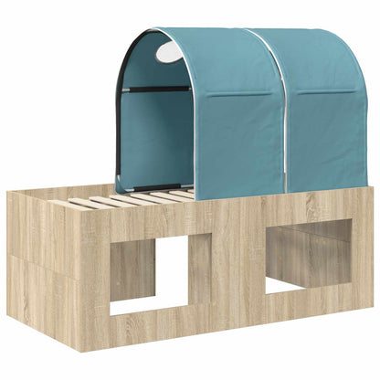 vidaXL Bed with Tunnel 3 pcs Sonoma Oak and Light Blue Engineered Wood
