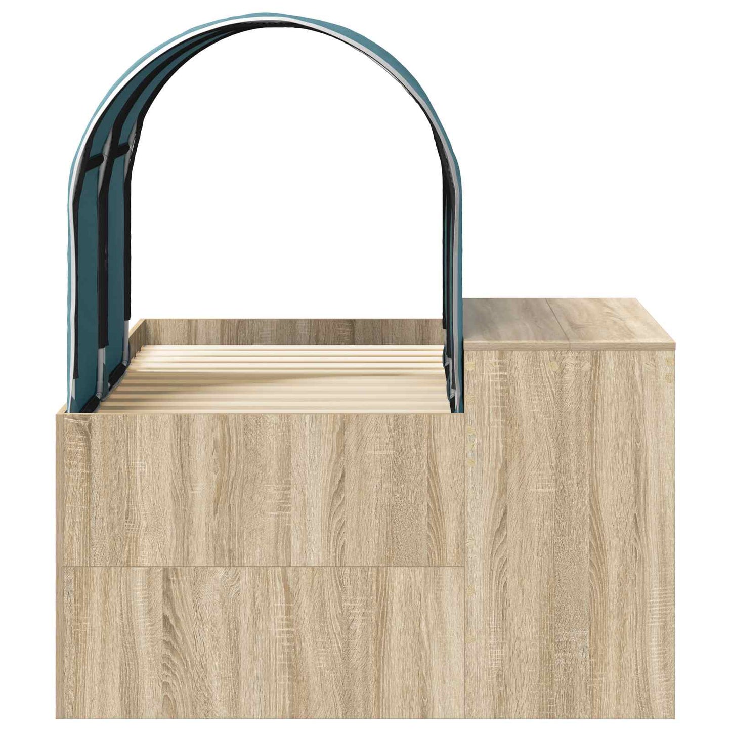 vidaXL Bed with Tunnel 3 pcs Sonoma Oak and Light Blue Engineered Wood