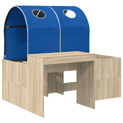 vidaXL Bed with Tunnel 3 pcs Sonoma Oak and Blue Engineered Wood