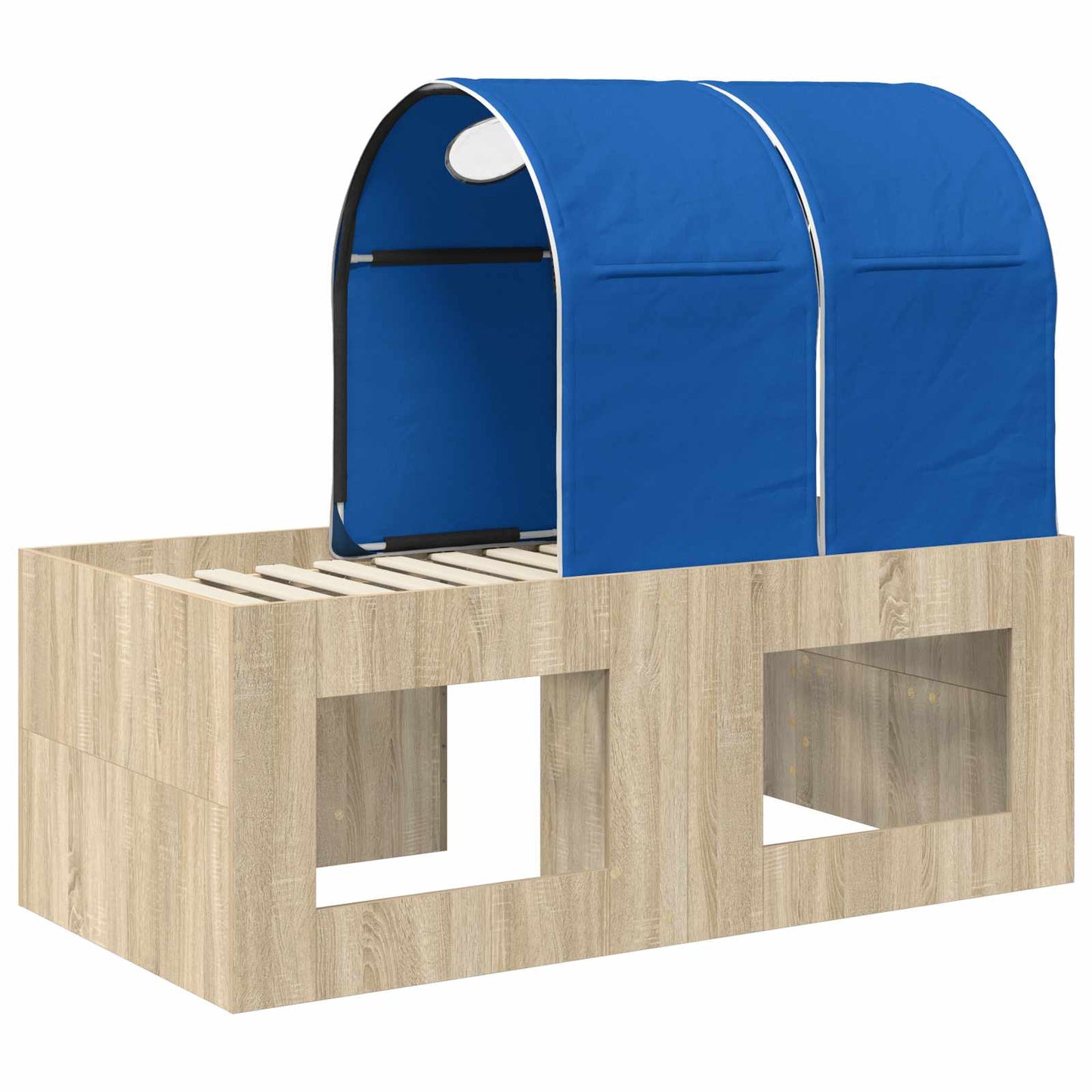 vidaXL Bed with Tunnel 3 pcs Sonoma Oak and Blue Engineered Wood