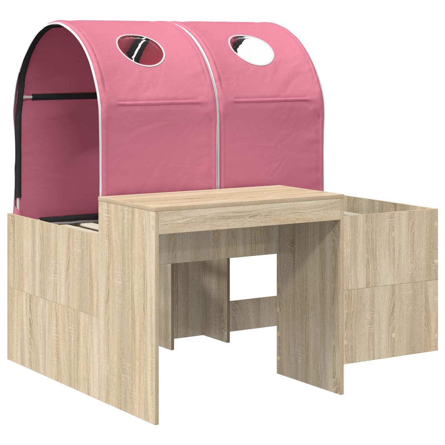 vidaXL Bed with Tunnel 3 pcs Sonoma Oak and Pink Engineered Wood