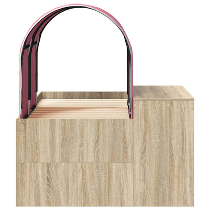 vidaXL Bed with Tunnel 3 pcs Sonoma Oak and Pink Engineered Wood