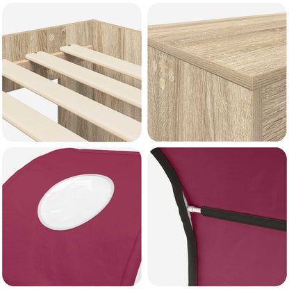 vidaXL Bed with Tunnel 3 pcs Sonoma Oak and Red Engineered Wood