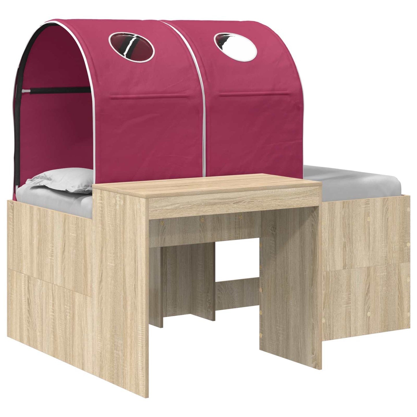 vidaXL Bed with Tunnel 3 pcs Sonoma Oak and Red Engineered Wood