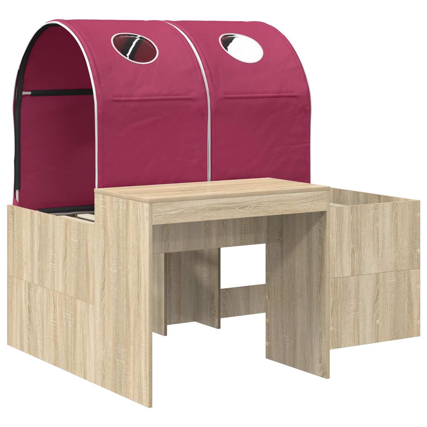 vidaXL Bed with Tunnel 3 pcs Sonoma Oak and Red Engineered Wood